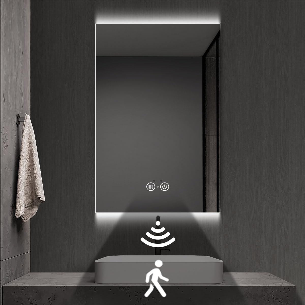 LED Backlit Bathroom Mirror with Lights,3Color White/Warm/Natural,Anti-Fog Lighted Mirror,Dimmable,Vanity Mirror,Wall Mounted (36" L x 63" W)
