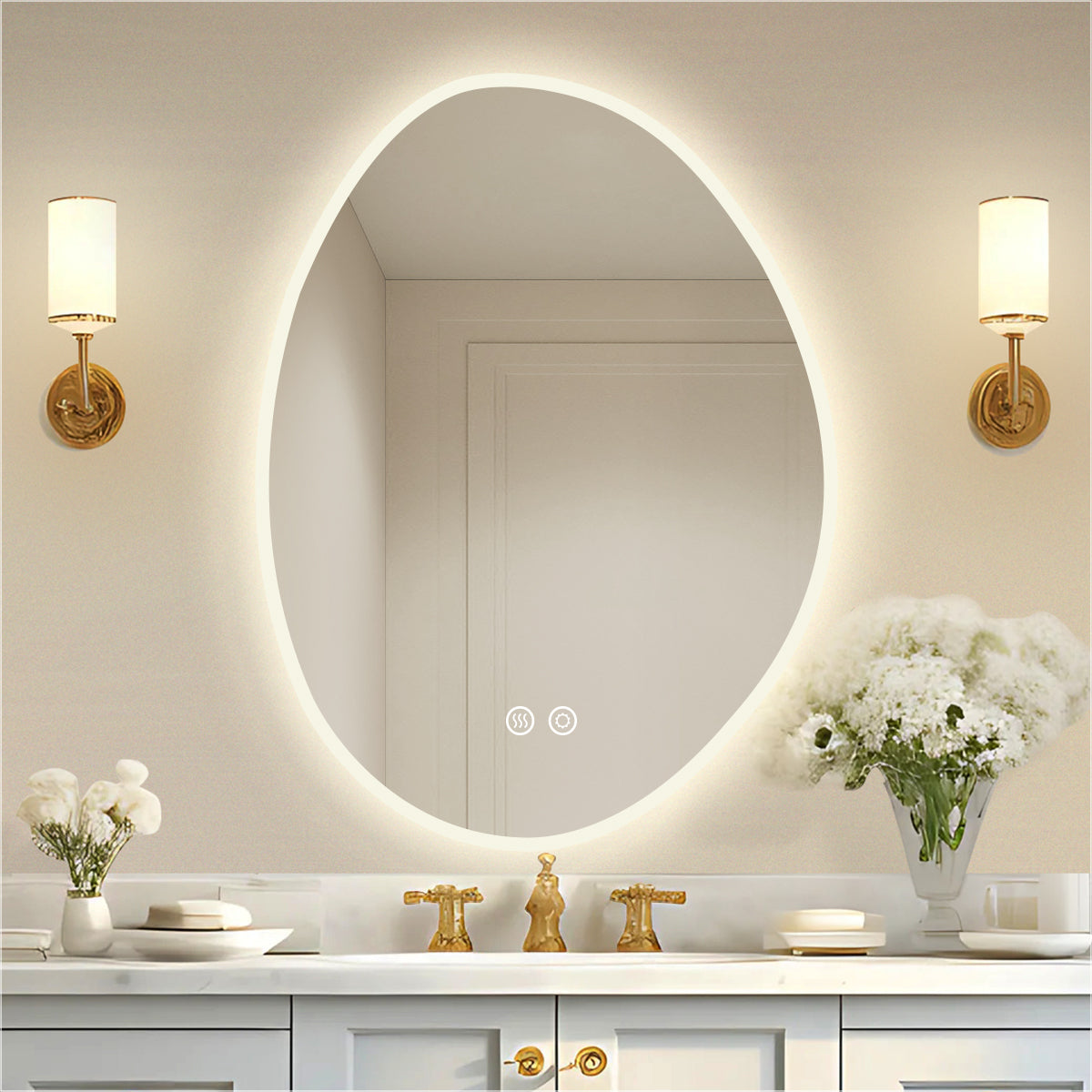 Special-shaped bathroom mirror