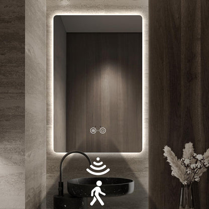 Frameless LED Bathroom Mirror with Motion Sensor & Anti-Fog – Touch Control Vanity Mirror