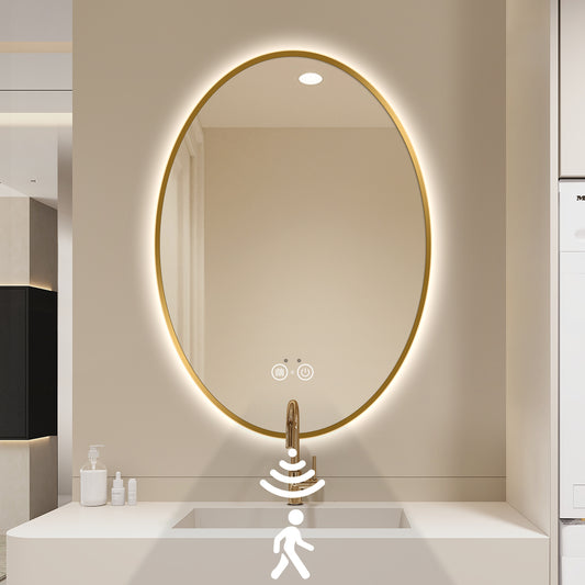 Bathroom Mirror, Memory, Infrared Motion Sensor Vanity Mirror with 3 Backlit 2 Lighted,