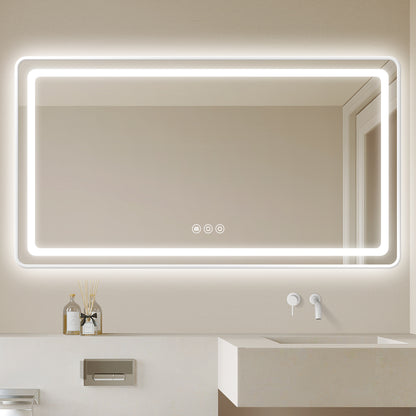 Sleek LED Bathroom Mirror with Backlit Lighting, Touch Sensor & Anti-Fog Function