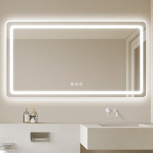Sleek LED Bathroom Mirror with Backlit Lighting, Touch Sensor & Anti-Fog Function