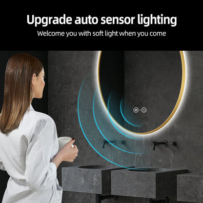 Bathroom Mirror, Memory, Infrared Motion Sensor Vanity Mirror with 3 Backlit 2 Lighted,