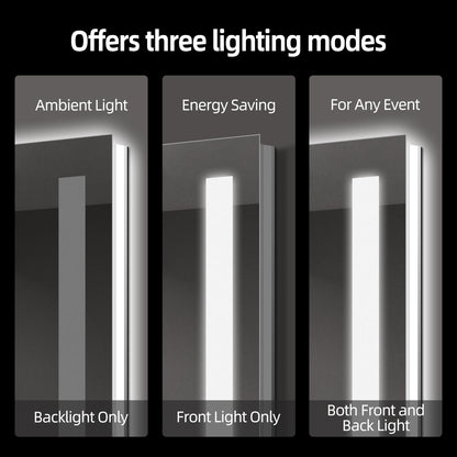 Modern Frameless LED Bathroom Mirror | Dual Side Lighting, Anti-Fog & Smart Touch Sensor