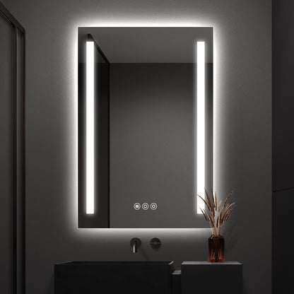 Modern Frameless LED Bathroom Mirror | Dual Side Lighting, Anti-Fog & Smart Touch Sensor