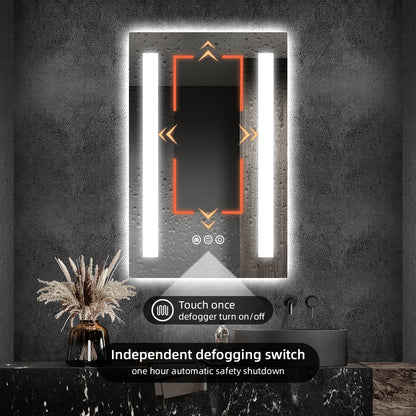 Modern Frameless LED Bathroom Mirror | Dual Side Lighting, Anti-Fog & Smart Touch Sensor