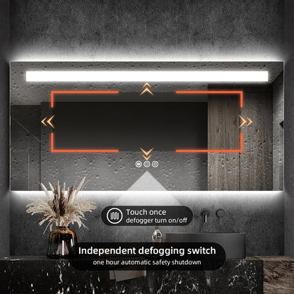 LED Top-Lit & Backlit Bathroom Mirror with Anti-Fog & Touch Control, Wall Mounted Vanity Mirror