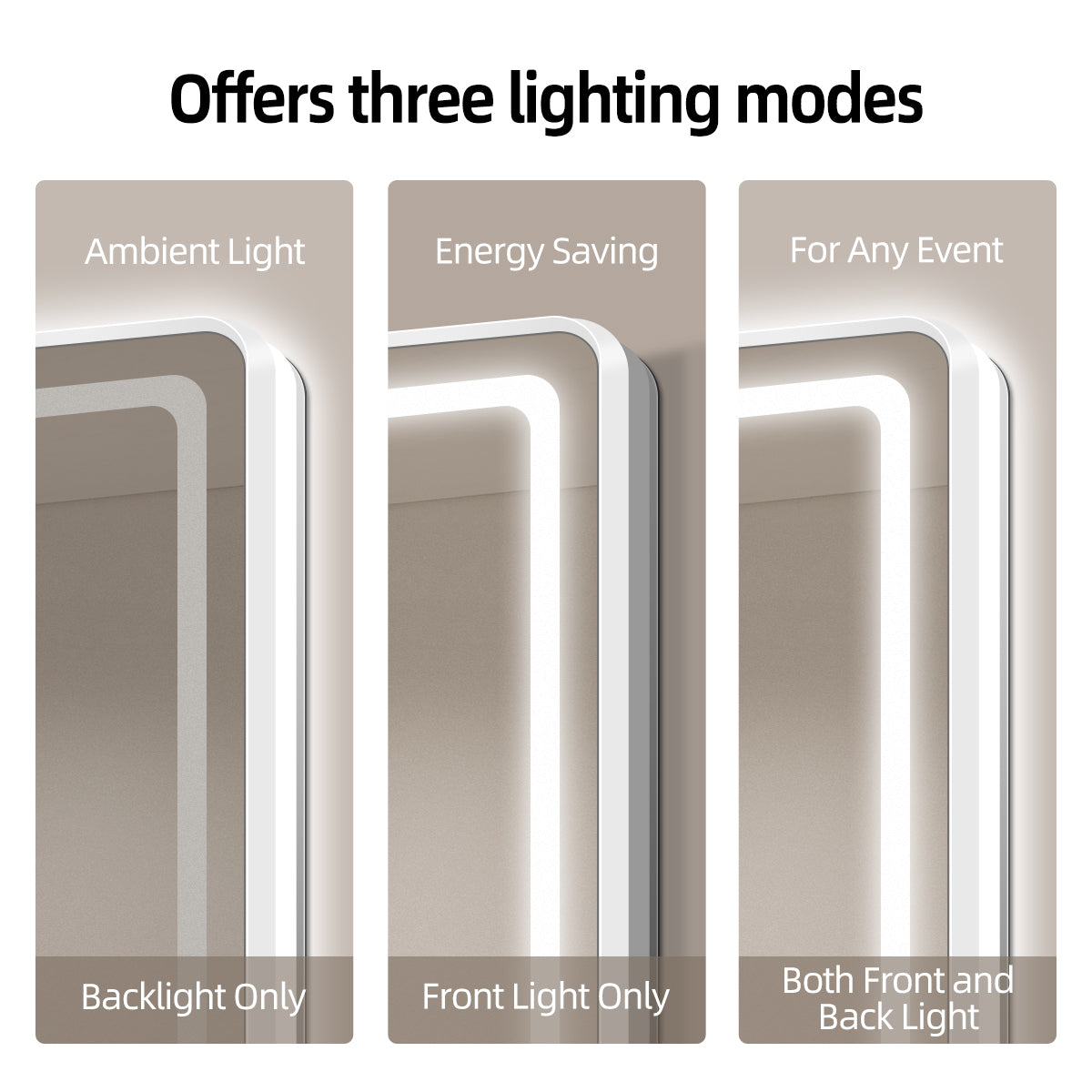 Sleek LED Bathroom Mirror with Backlit Lighting, Touch Sensor & Anti-Fog Function