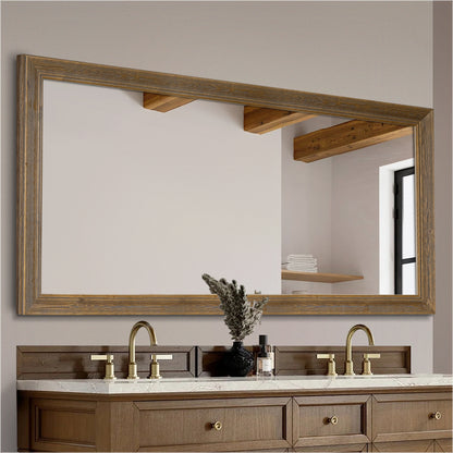 Rectangular Vintage Solid Wood Framed Bathroom Mirror