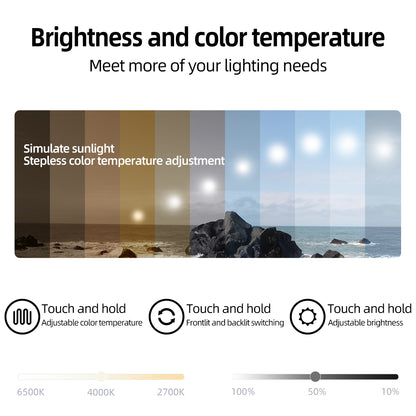 Sleek LED Bathroom Mirror with Backlit Lighting, Touch Sensor & Anti-Fog Function