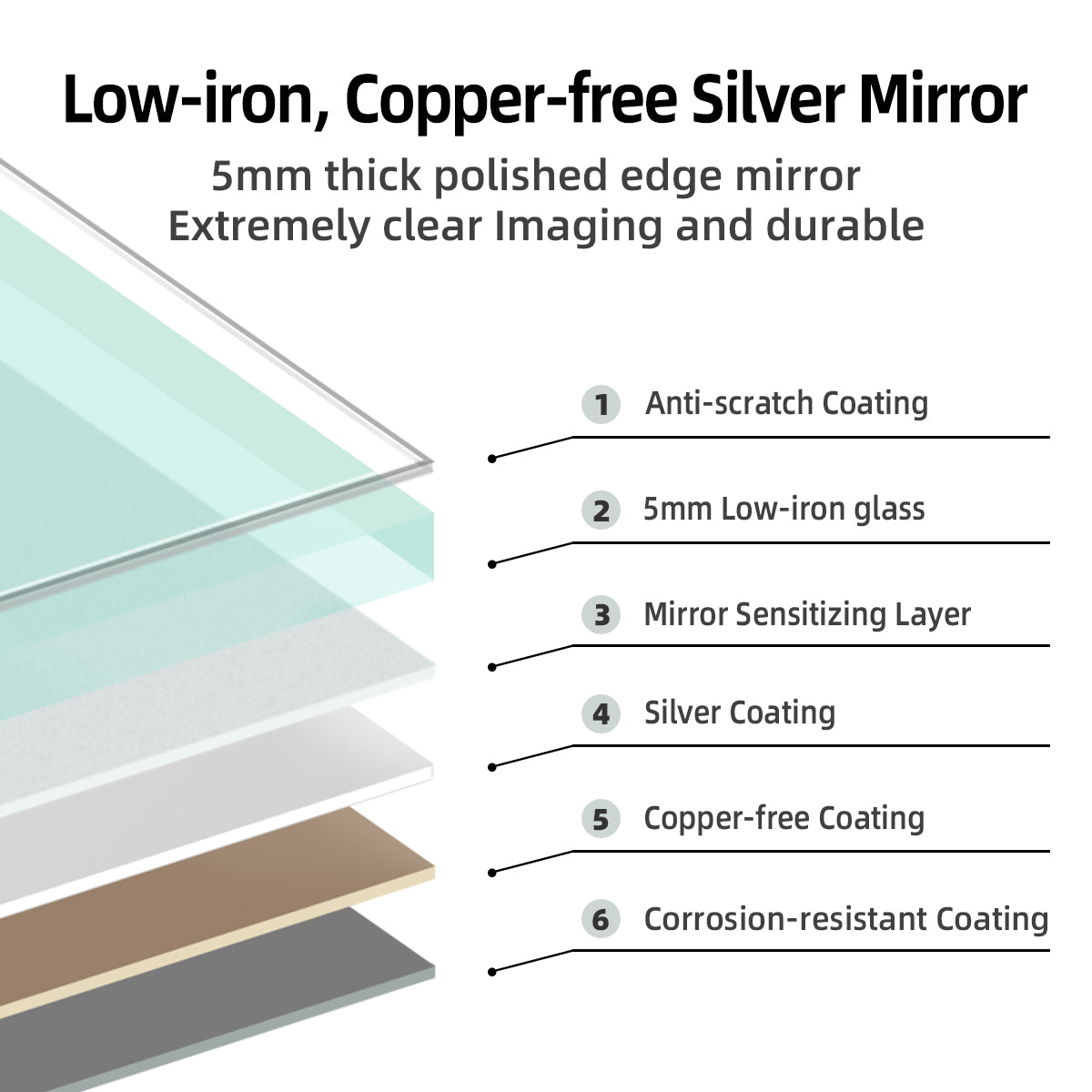 Rectangular Vintage Solid Wood Framed Bathroom Mirror