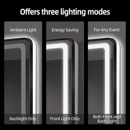 Modern Rectangular LED Bathroom Mirror | Anti-Fog, Dimmable Light, Touch Sensor