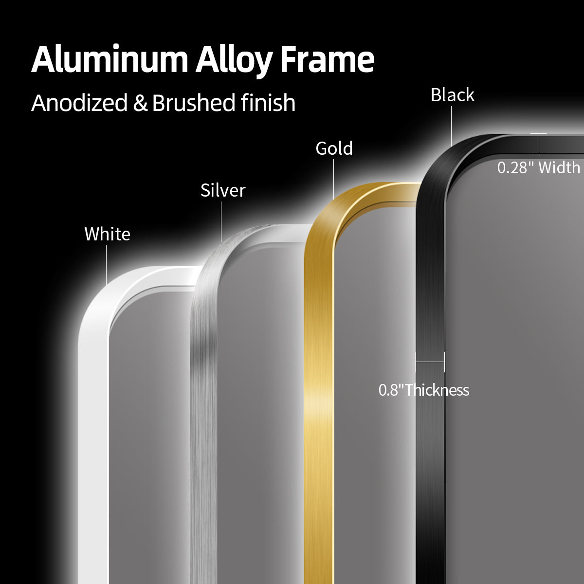 Luxury Gold Framed LED Bathroom Mirror with Anti-Fog & Dimmable Lighting